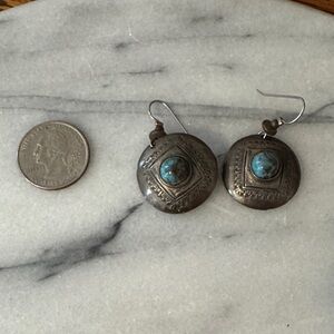 Silver Turquoise Drop Earrings